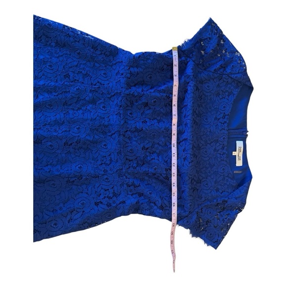 DVF Lace Royal Blue Knee Length Short Sleeve Occasion Dress - Size 12 Cocktail - Picture 6 of 10